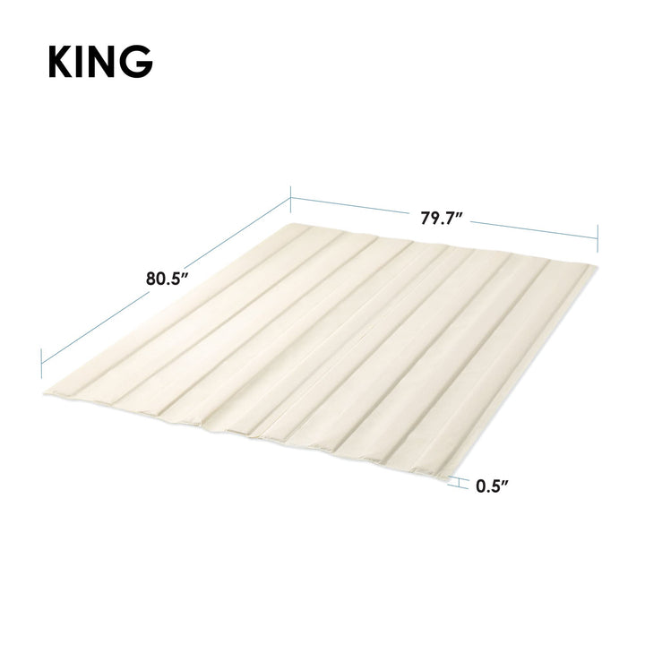 Mellow Fabric Covered Wood Slats, Bunkie Board Mattress Support, Box Spring or Bed Slat Replacement, King , Beige