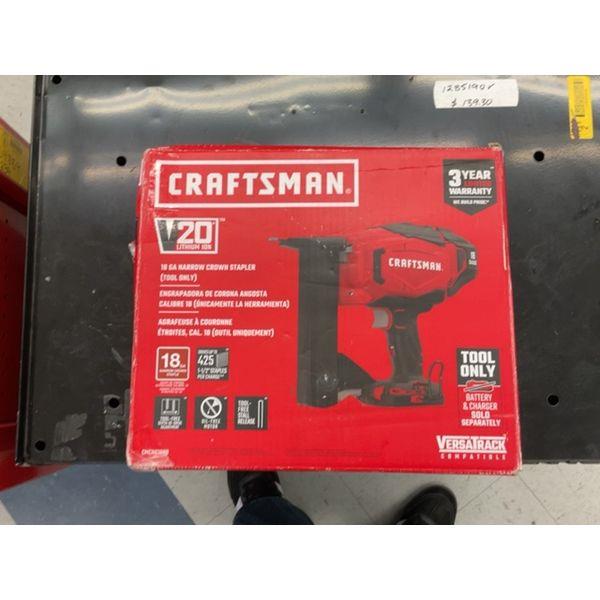 Craftsman V20 Cordless Narrow Crown Stapler - 18GA, Tool Only Retail $139.00