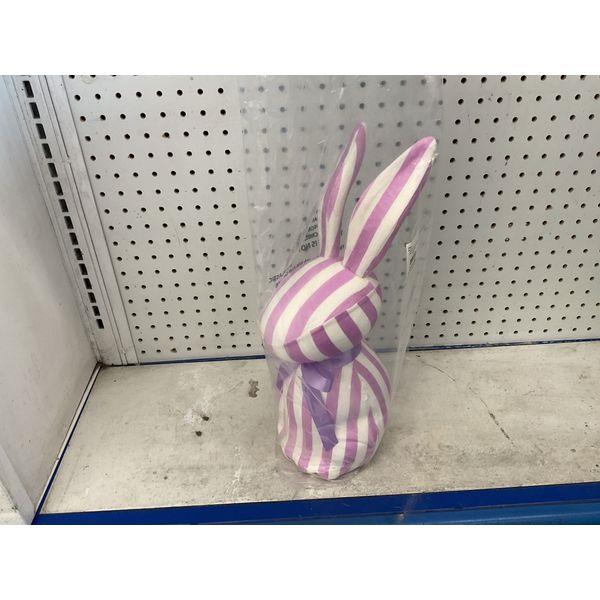 Stripe Bunny Easter Decoration - Purple and White Retail $15.00