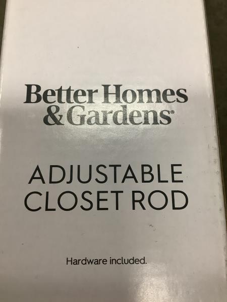 Better Homes & Gardens Adjustable Closet Rod - Black Metal, Hardware Included Retail $11.46