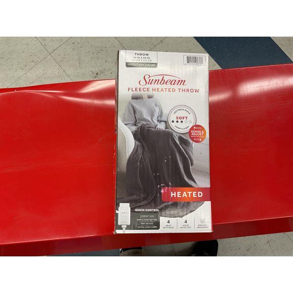 Sunbeam Fleece Heated Throw, 50 in x 60 in - Compact, Soft Retail $35.00
