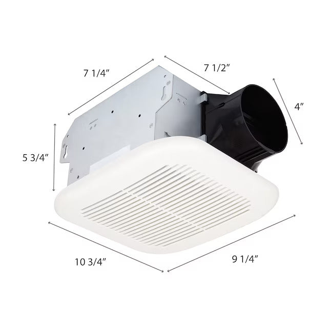 Ventilation Fan 1.5-Sone 100-CFM White Decorative Lighted Bathroom Fan (OPENBOX)