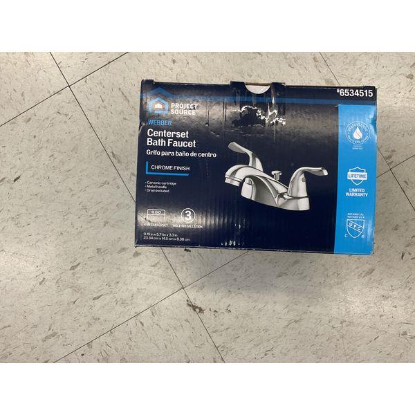 Project Source Webber Centerset Bath Faucet - Chrome Finish, Lifetime Limited Warranty Retail $60.00
