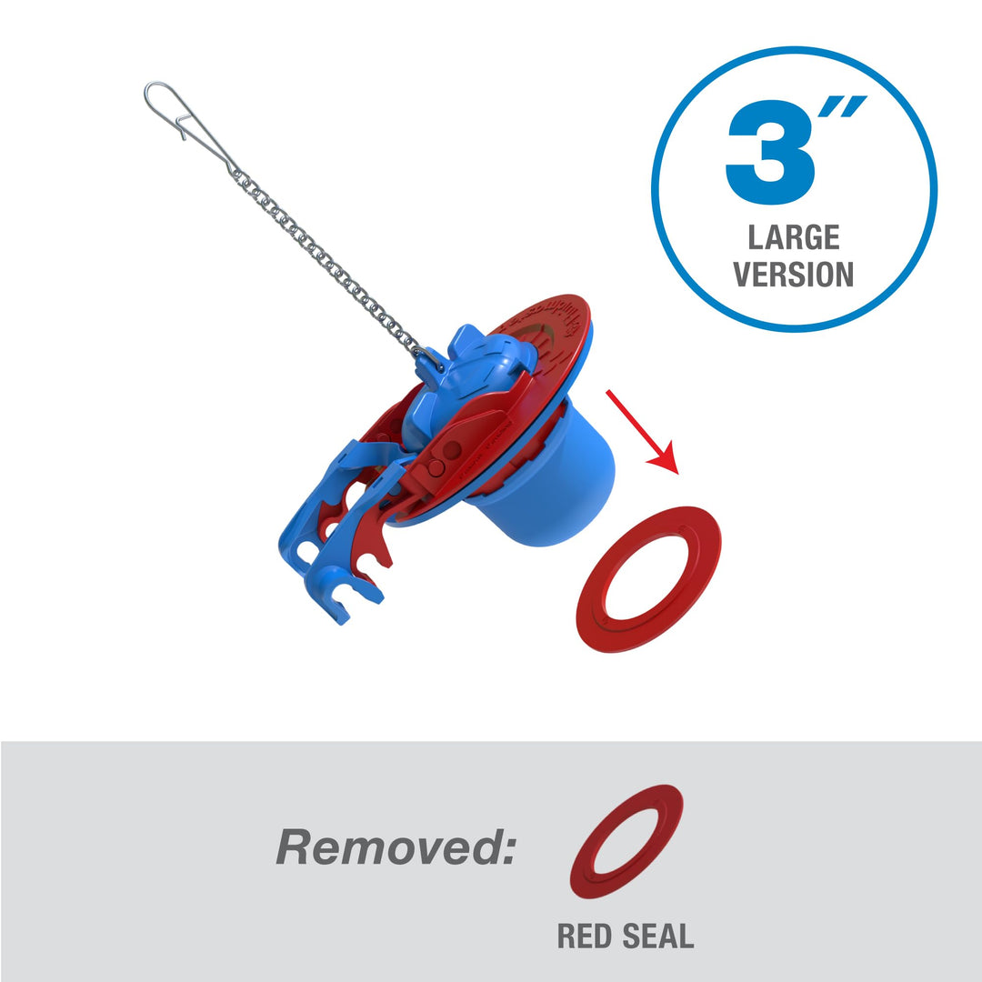 Fluidmaster 523A-009-T4 Super 2 in, or 3 in. Toilet Flapper, Red/Blue