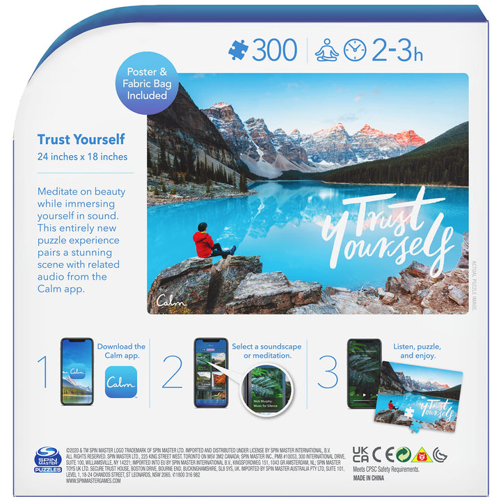 SPIN MASTER GAMES Spin Master 300-Piece Calm Jigsaw Puzzle for Relaxation, Stress Relief, and Mood Elevation, for Adults and Kids Ages 8 and up, Trust Yourself Retail $12.00