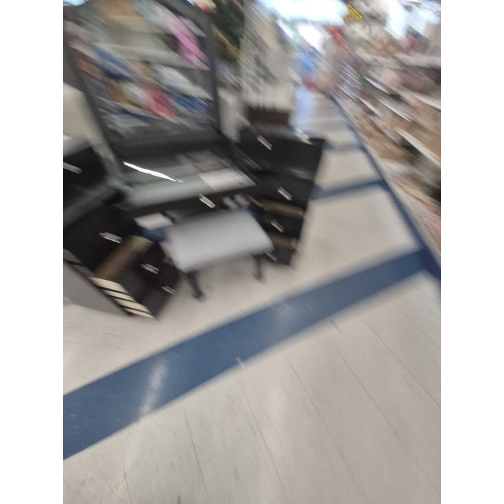 Vanity Set - Mirror, Drawers, Stool - Black