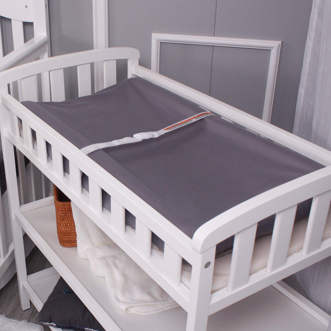 Belsden 2 Pack Waterproof Changing Pad Cover, Soft Microfiber Diaper Change Table Sheets for Baby Boys and Girls, Fit 32" x 16" Changing Pad, Machine Washable Durable, Black & Dark Grey