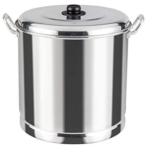 Vasconia 27.5-Quart Steamer Pot (Aluminum) with Tray & Aluminum Lid for Most Stoves (Hand-Wash only) Large Stock Pot for Tamales, Steaming, Boiling & Frying - Makes Seafood, Pasta, Veggies & More Retail $49.99