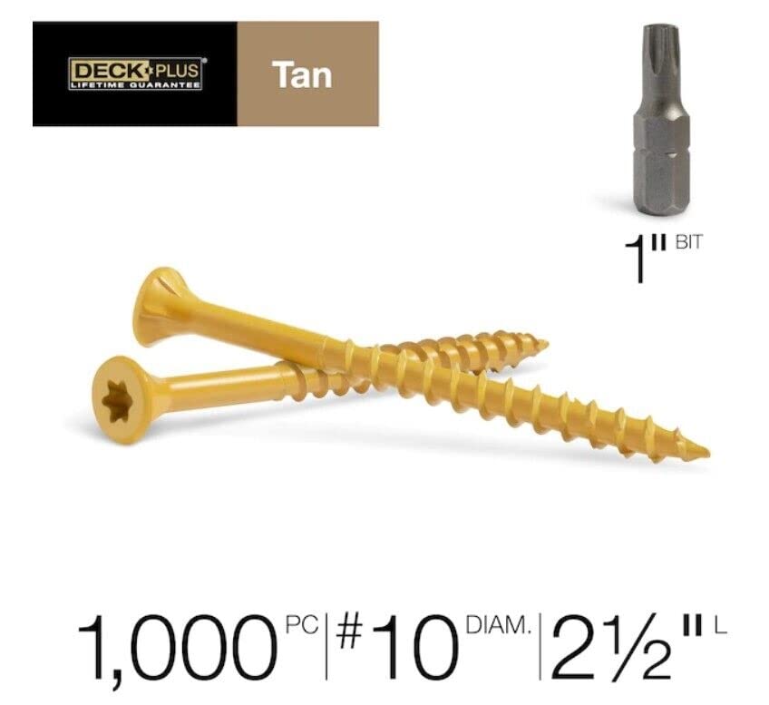 Hillman Deck Plus 10 x 2-1/2-in Wood to Wood Tan Deck Screws (1,000 Piece)