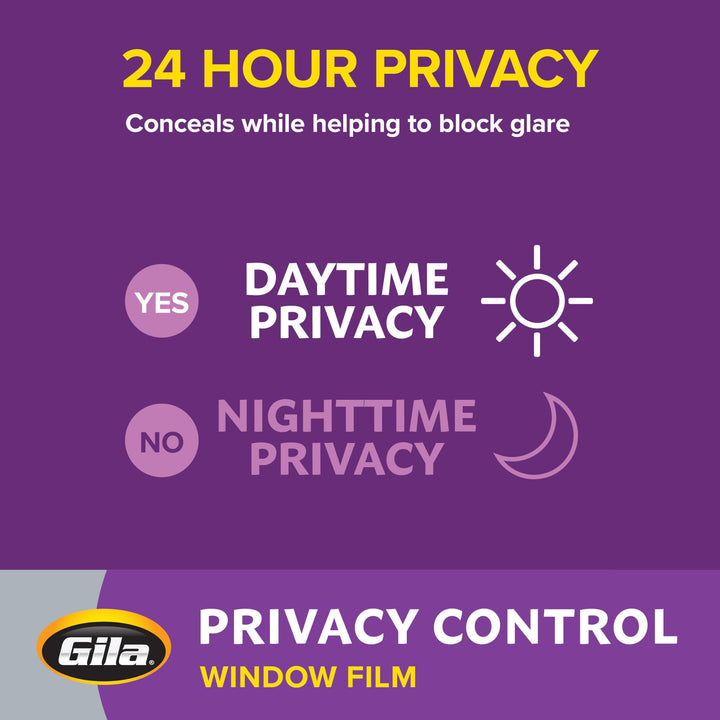 Gila Privacy Mirror Adhesive Residential DIY Window Film Heat Control Glare Control 3ft x 15ft (36in x 180in)