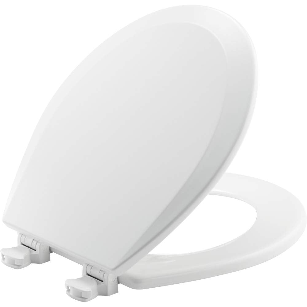 BEMIS 500EC 390 Toilet Seat with Easy Clean & Change Hinges, 1 Pack Round, Cotton White Retail $20.96