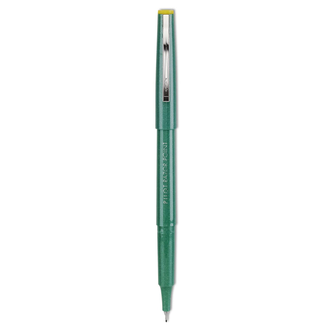 PILOT Razor Point Fine Line Marker Stick Pens, Ultra-Fine Point (0.3mm) Green Ink, 12-Pack (11007)