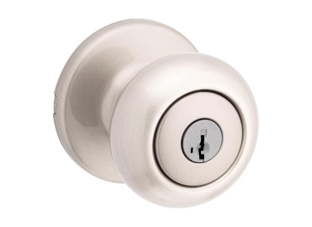 Kwikset SmartKey Security Satin Nickel Entry Knob KW1 2-3/4 in.
