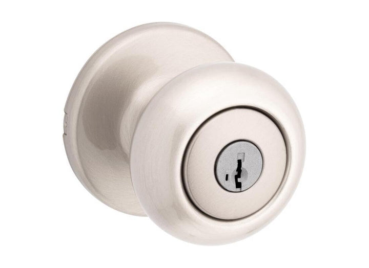 Kwikset SmartKey Security Satin Nickel Entry Knob KW1 2-3/4 in.