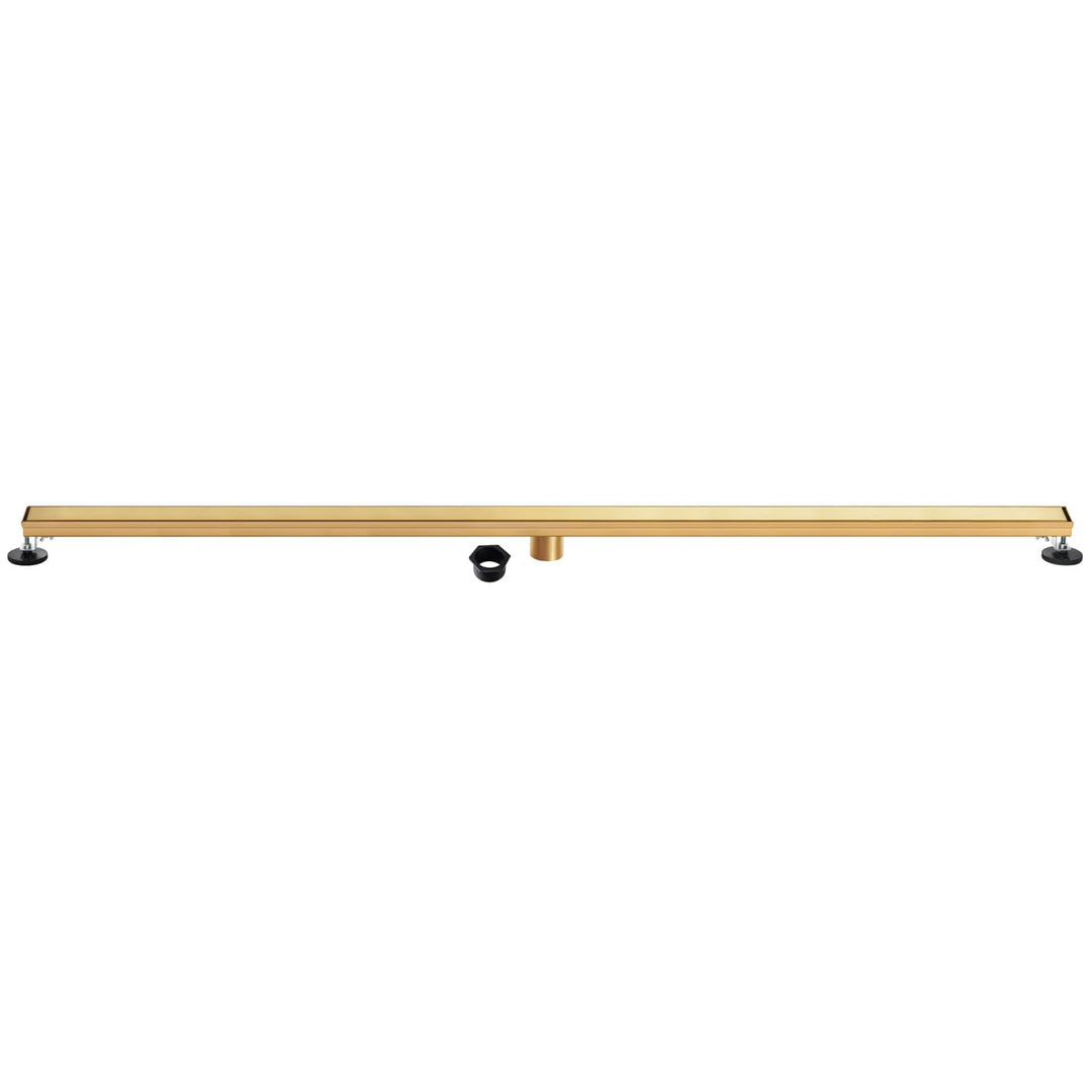 Kingston Brass BSF7227 Watercourse 72" Stainless Steel Linear Shower Drain with Reversible Tile Insert and Flat Grate, Brushed Brass Retail $322.57