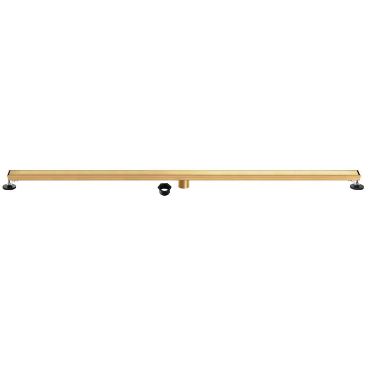 Kingston Brass BSF7227 Watercourse 72" Stainless Steel Linear Shower Drain with Reversible Tile Insert and Flat Grate, Brushed Brass Retail $322.57