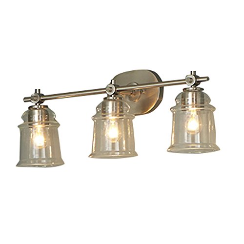 allen + roth Winsbrell 3-Light Nickel Traditional Vanity Light B10077 Retail $89.98