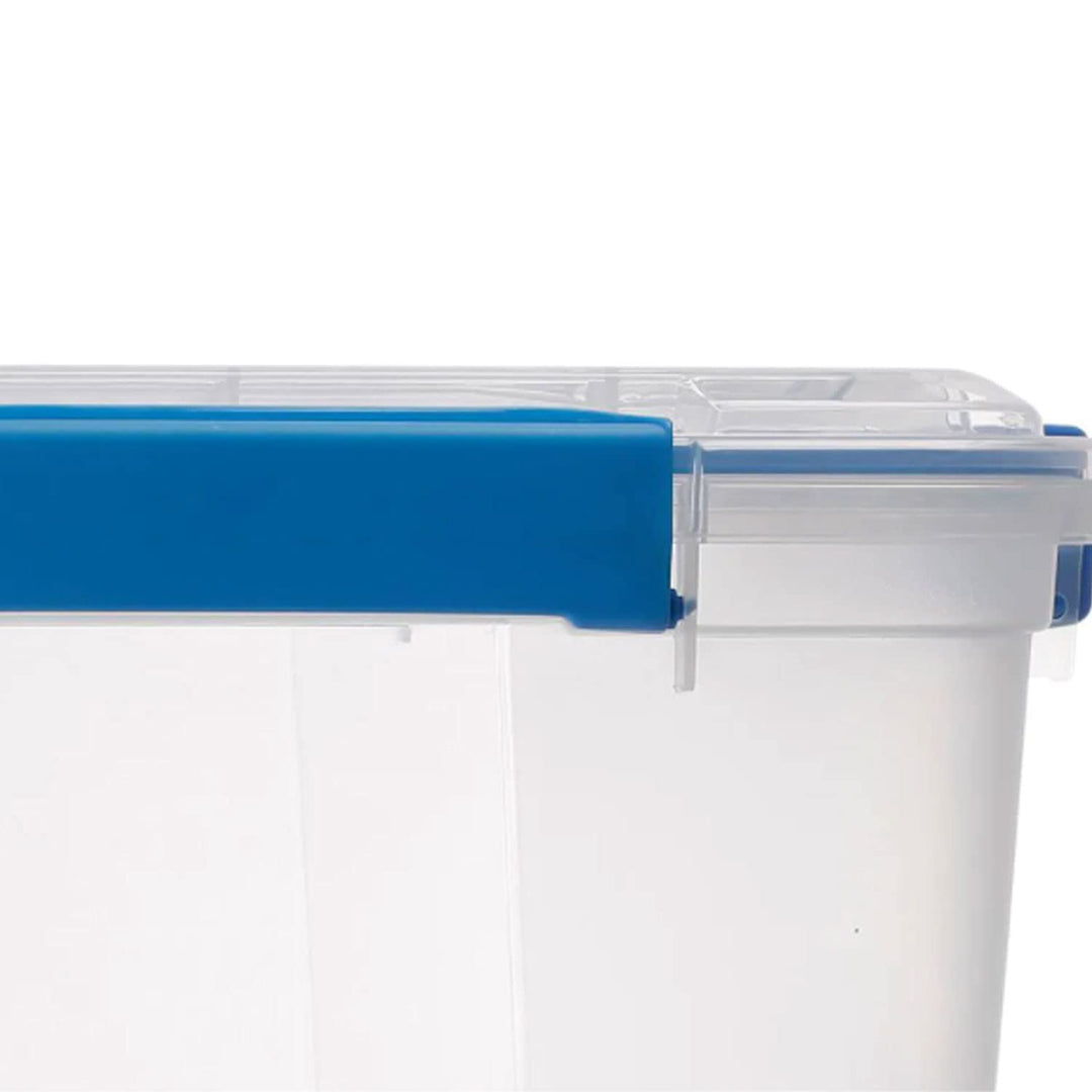 Ezy Storage 79Qt Waterproof Plastic Storage Tote with Airtight Lid for Kitchen, Bedroom, Garage , Shed, and Bathroom Storage, Clear Retail $14.97