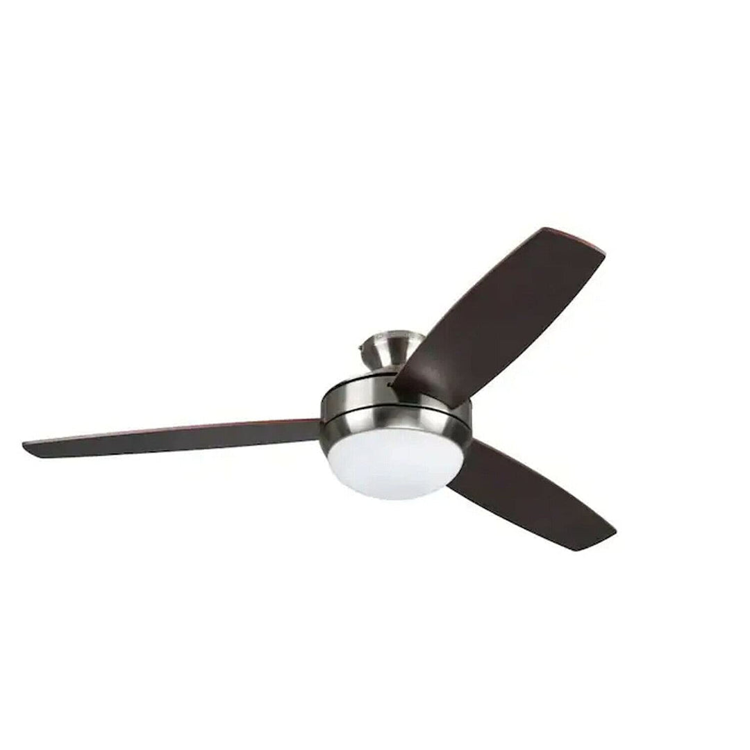 Harbor Breeze Beach Creek 44-in Brushed Nickel Integrated LED Indoor Downrod Or Close Mount Ceiling Fan with Light Kit and Remote Retail $100.00