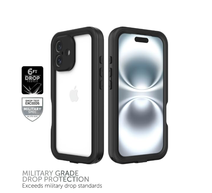 Body Glove Tidal Waterproof Phone Case for iPhone 16 - Black/Clear Retail $22.88