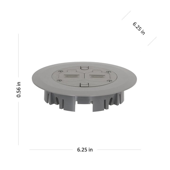 RACO 6299 Round Floor Box Cover Kit Nonmetallic With Two-Lift Lids for 5511 Floor Box, Gray Retail $19.99