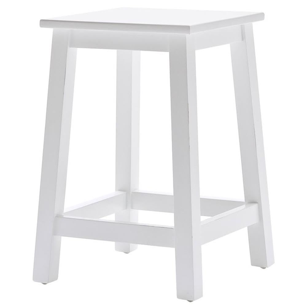 NovaSolo Halifax Pure White Mahogany Wood 19.5-Inch Stool Retail $119.00