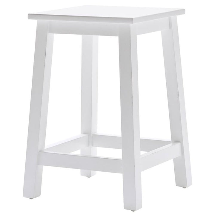 NovaSolo Halifax Pure White Mahogany Wood 19.5-Inch Stool Retail $119.00