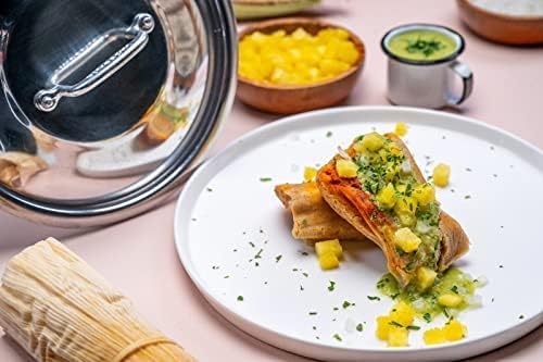 Vasconia 27.5-Quart Steamer Pot (Aluminum) with Tray & Aluminum Lid for Most Stoves (Hand-Wash only) Large Stock Pot for Tamales, Steaming, Boiling & Frying - Makes Seafood, Pasta, Veggies & More Retail $49.99