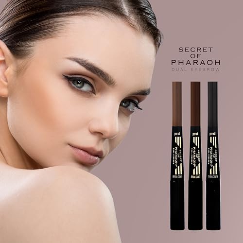 EBIN NEW YORK Secret of Pharaoh Dual Eyebrow Pencil & Mascara Natural Espresso | 2-in-1 Brow Pencil & Gel | Water-Resistant, Long-Lasting, Natural Finish | Vegan & Cruelty-Free