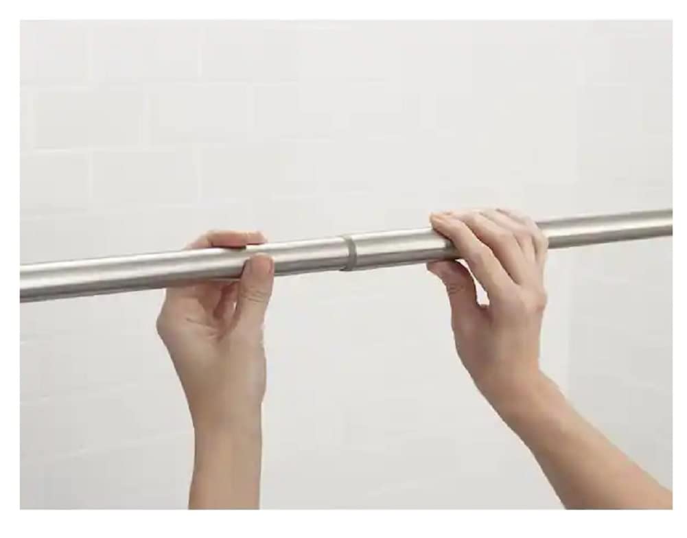 Moen Straight Adjustable Mounted Shower Curtain Rod for Bathroom, Brushed Nickel Finish, TR1000BN Retail $40.36