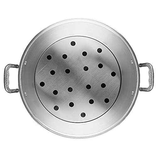 Vasconia 27.5-Quart Steamer Pot (Aluminum) with Tray & Aluminum Lid for Most Stoves (Hand-Wash only) Large Stock Pot for Tamales, Steaming, Boiling & Frying - Makes Seafood, Pasta, Veggies & More Retail $49.99