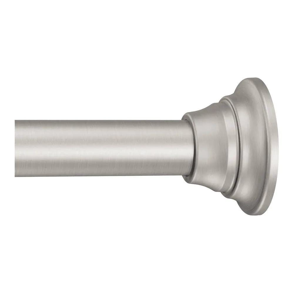 Moen Straight Adjustable Mounted Shower Curtain Rod for Bathroom, Brushed Nickel Finish, TR1000BN Retail $40.36