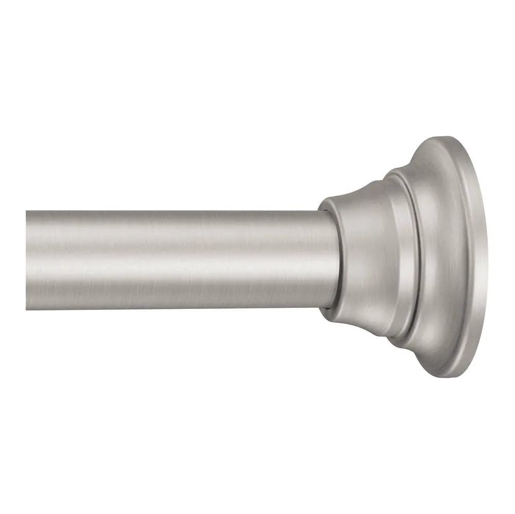 Moen Straight Adjustable Mounted Shower Curtain Rod for Bathroom, Brushed Nickel Finish, TR1000BN Retail $40.36