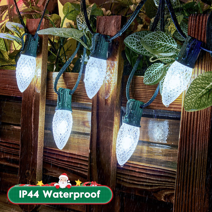 25 Pack C9 Led Replacement Christmas Light Bulb, C9 Shatterproof Led Bulb for Christmas String Light, E17 Intermediate Base, Commercial Grade Dimmable Bulbs, Cool White