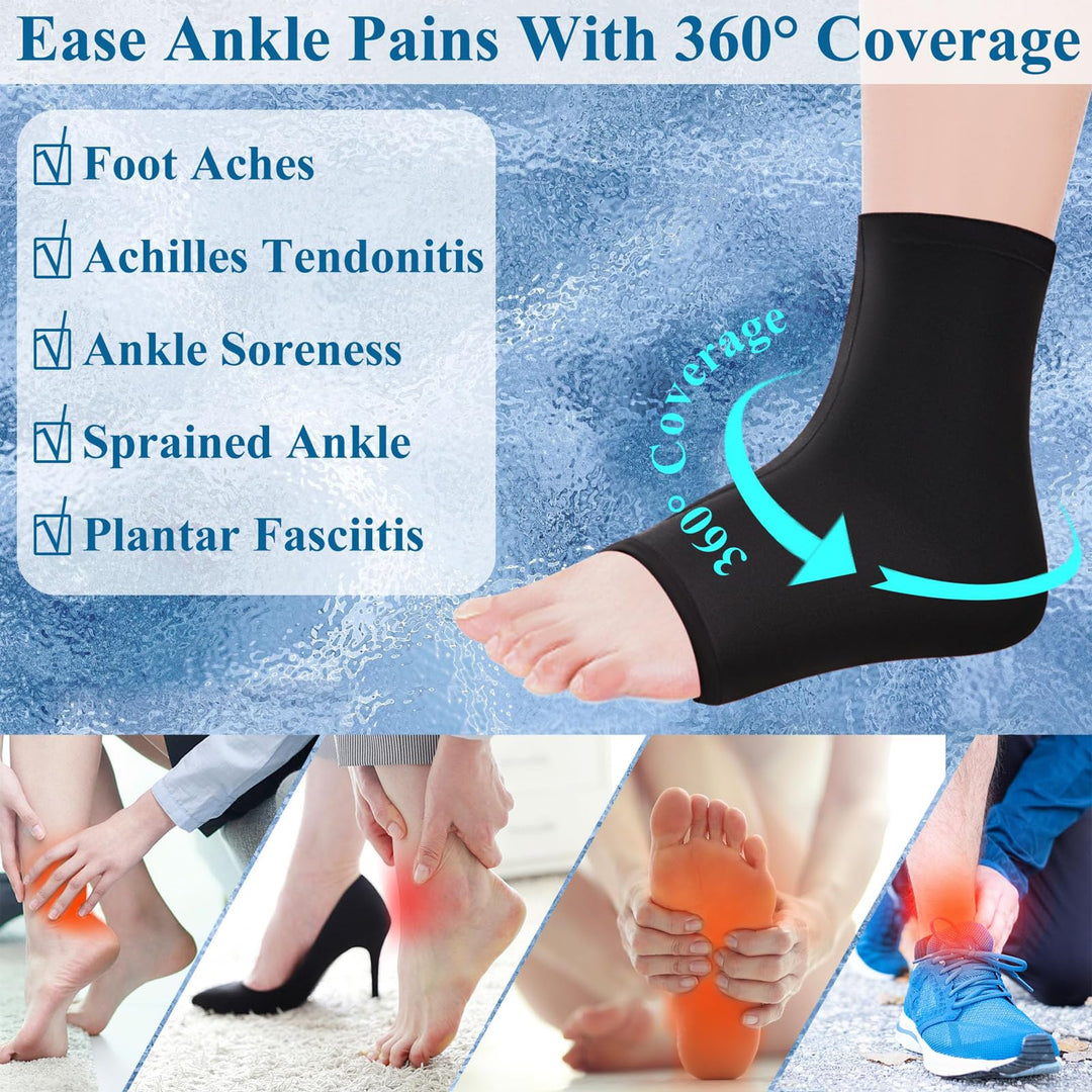 NOVASPORT Knee Ice Pack Wrap for Injuries, Ice Sleeve Pain Relief for Elbow, Knee, Ankle, Calf, Reusable Hot Cold Compression Sleeve for Calf Injuries, Surgery Recovery, Bruises & Sprains-L* 2 Pack