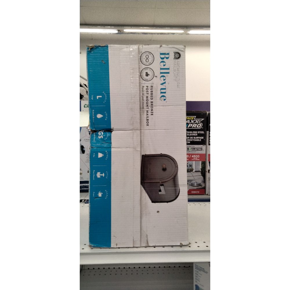 Architectural Mailboxes Bellevue Galvanized Steel Post Mount Mailbox, Compatibility Code G, 5591RZ-10, Rubbed Bronze, Large Capacity