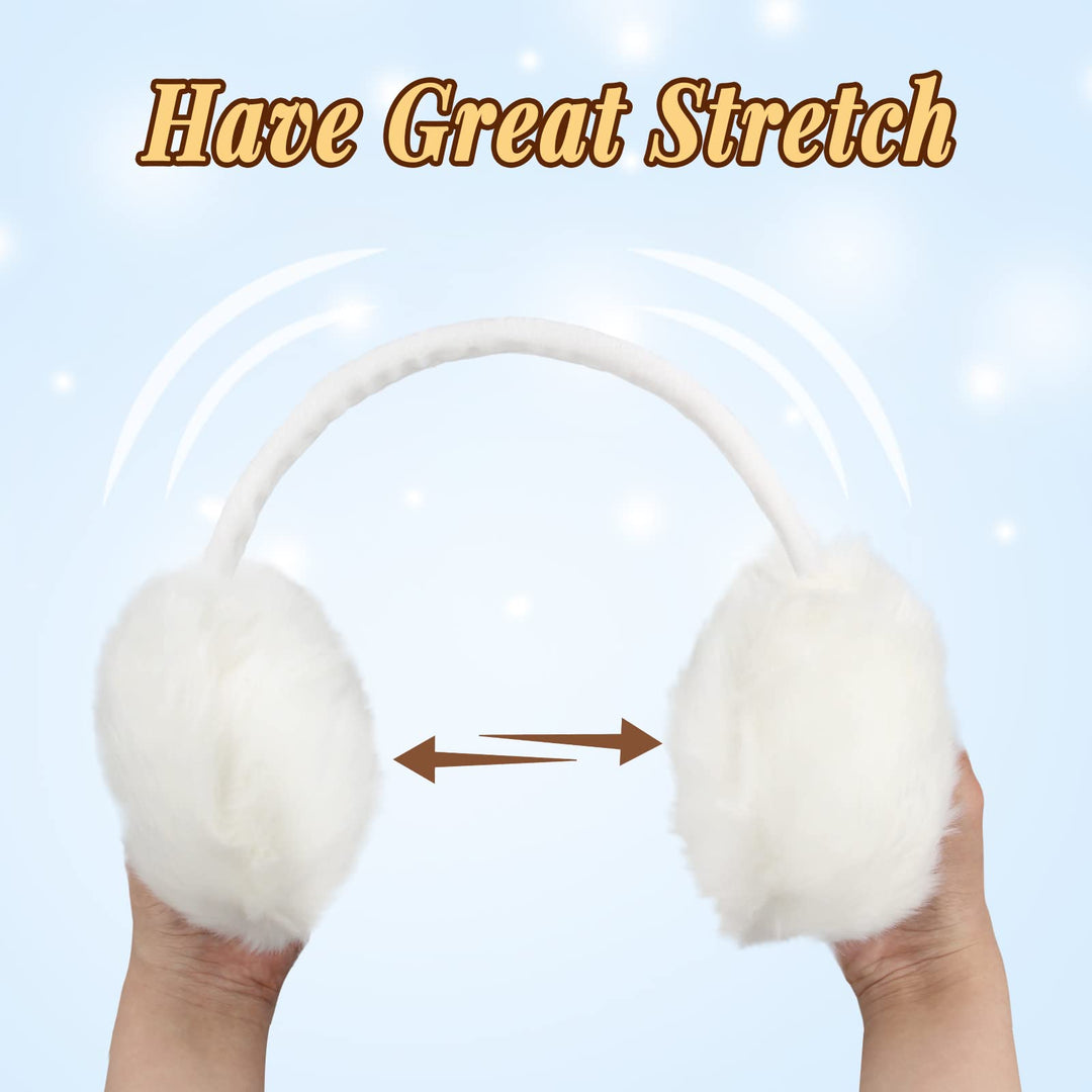 FSTEOE Winter Ear Muffs Women Warm Earmuff Girls Ear Warmers Soft Plush Outdoor Adjustable Ear Cover (Grey) Retail $18.00