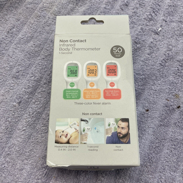Equate Infrared No Touch Forehead Body Thermometer 1-second  3-color Backlight All Ages Retail $34.48