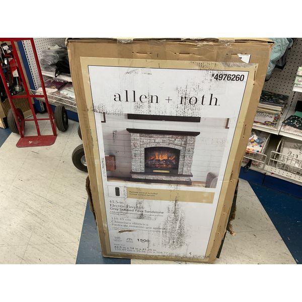 allen + roth Electric Fireplace - 43.5-in, Grey Stacked Faux Sandstone Retail $350.00