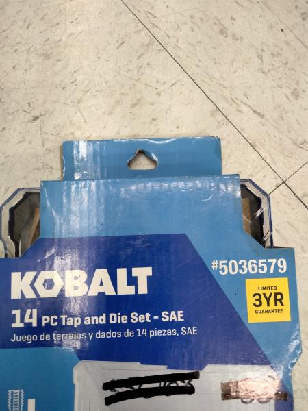Kobalt 14 PC Tap and Die Set - SAE, #5036579 Retail $50.00