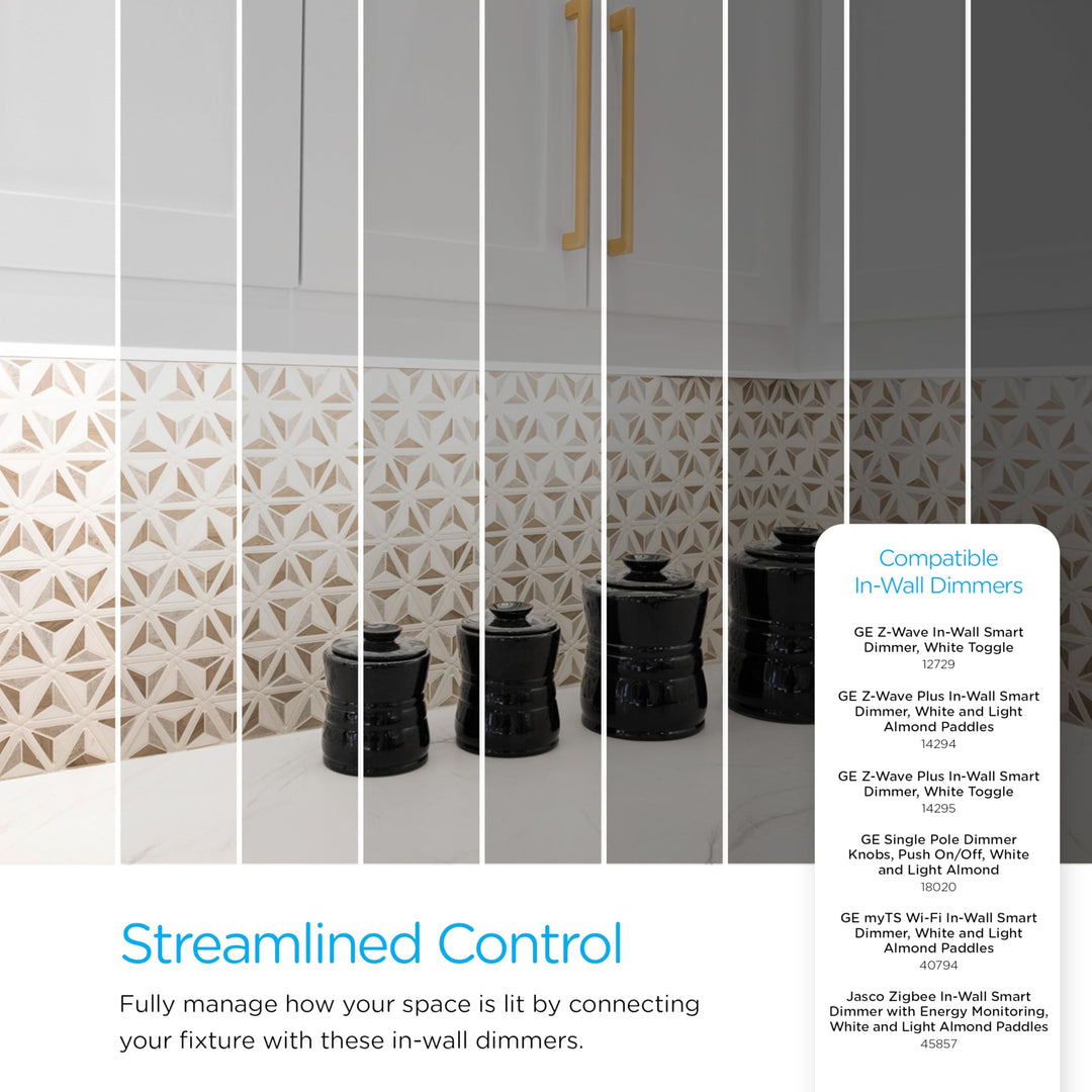 Enbrighten 36 Inch LED Under Cabinet Light Fixture, Direct Wire, In-Wall Dimmer Compatible, 1366 Lumens, 3000K Soft White, Steel Housing, White Finish, 38981-T1