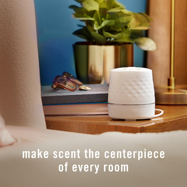 Febreze Plug Scent Booster in White, Continuous Scent Device Oil Diffuser, Compatible with Febreze Air Freshener Plug in Refills