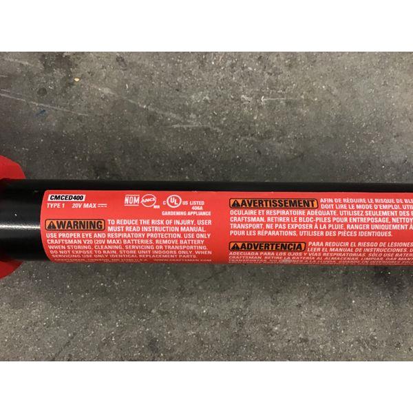 Craftsman CMCECD400 - Cordless Edger, 20V COMPLETE WITH BATTERY AND CHARGER Retail $80.00