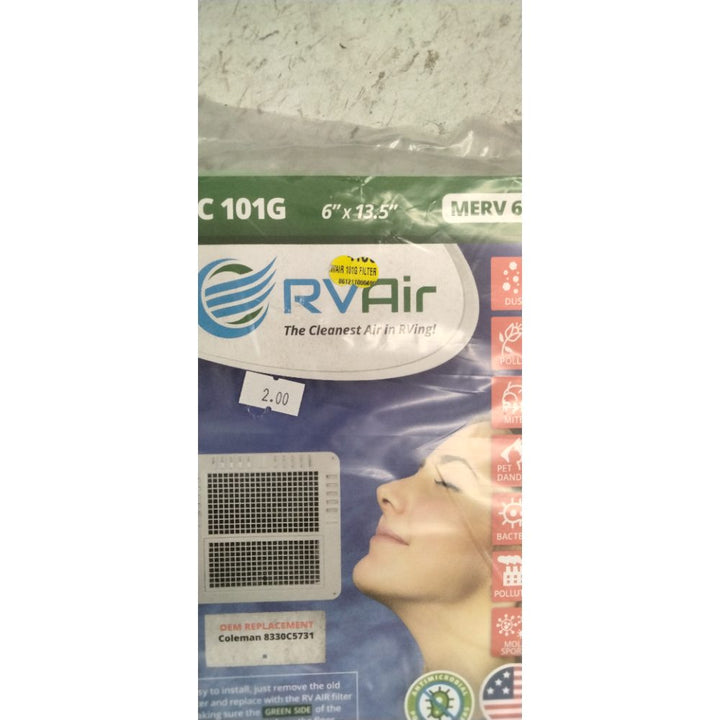 RV AC Filter - Air Conditioner Replacement - Travel Trailer Accessories - Air Cleaner for Camper - RV Vent - Easy To Install -13.75 x 7.375 x 0.75 in (1 Filter for AC 101G)