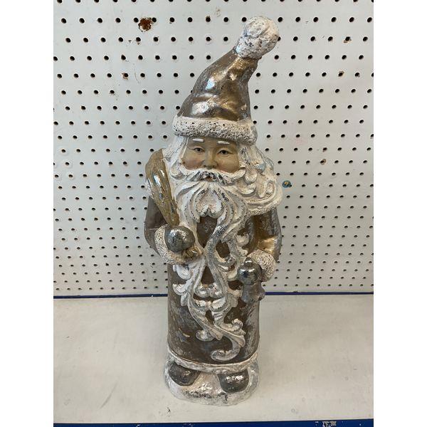 Distressed Gold Santa Claus Figurine - Festive Holiday Decor Retail $24.99