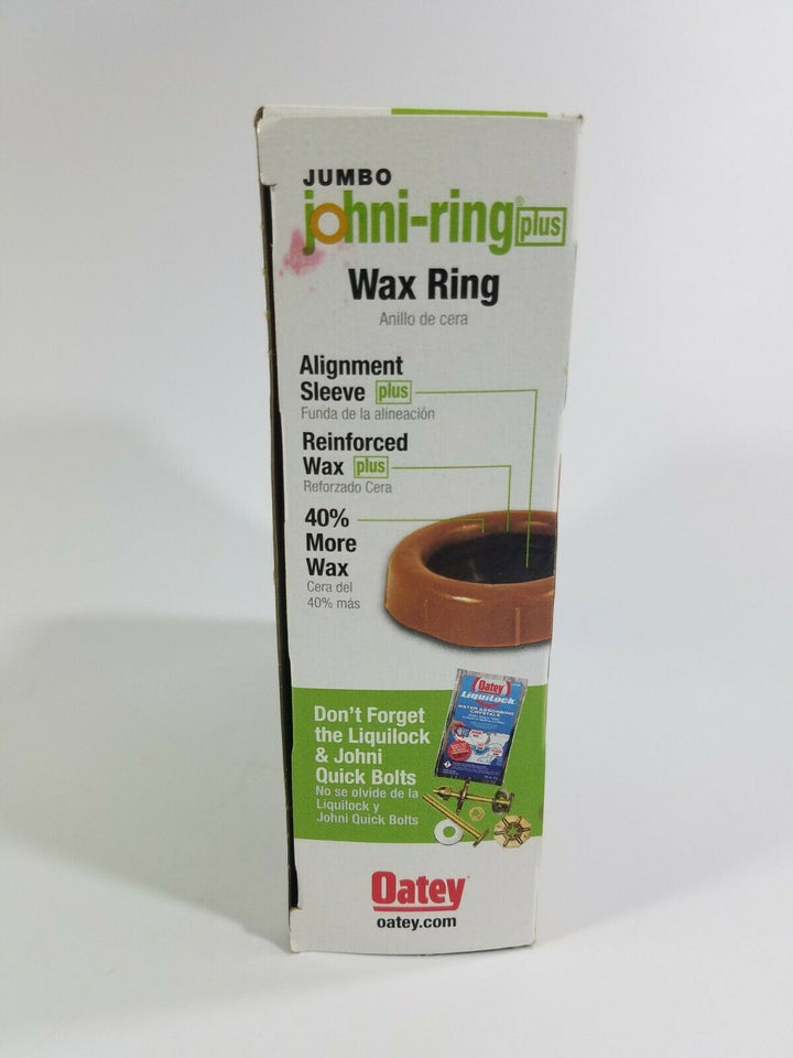 Oatey Jumbo Johni Ring Wax Ring Reinforced Wax Alignment Sleeve 40% More Wax New