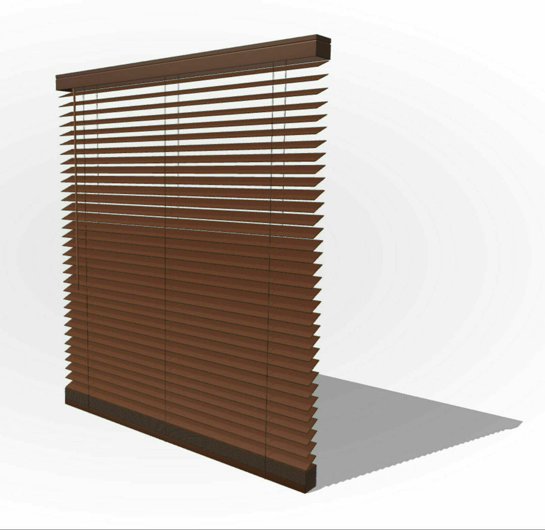 LEVOLOR Trim+Go 2 in Slat Width 47-in X 64-in Cordless Walnut Faux Wood Blinds