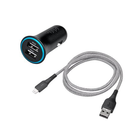 Stock Preferred - USB C Car Charger 3-Port Fast Charging Adapter with Power Switch for 12V/24V Car, Boat, RV - Blue Retail $18.43