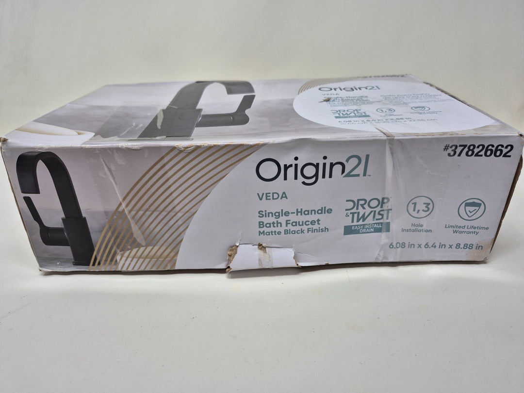 Allen Roth Veda Matte Black Single Hole 1-handle WaterSense High-arc #3782662