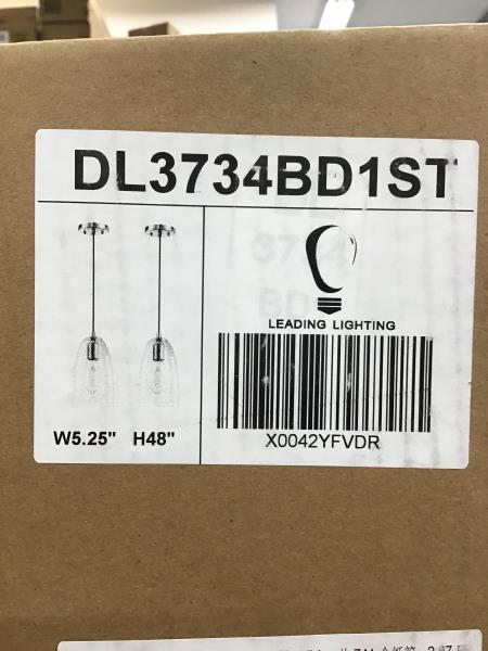 Leading Lighting DL3734BD1ST - Pendant Light, W5.25", H48" Retail $70.00